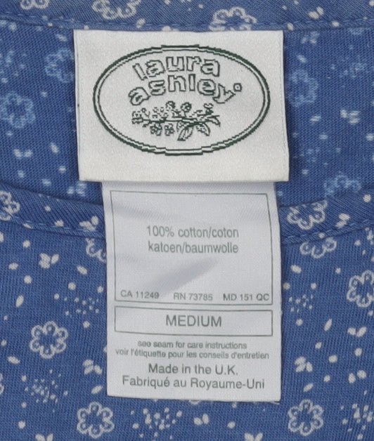 Laura Ashley Women's Blue Floral Midi Dress Sleeveless