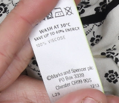 Marks and Spencer Women's Ivory Floral Dress Size 10