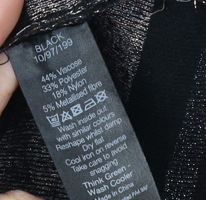 M&Co Women's Black Striped Sheath Dress Size 14