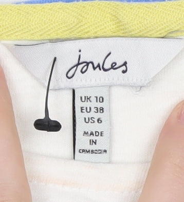 Joules Women's Multicoloured Striped T-Shirt Size 10