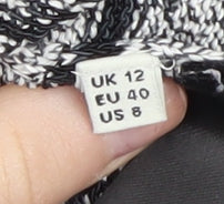 Whistles Women's Black & Grey Crew Neck Jumper Size 12