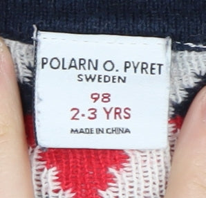 Polarn O. Pyret Girls' Multicoloured Argyle Cardigan 2-3 Years