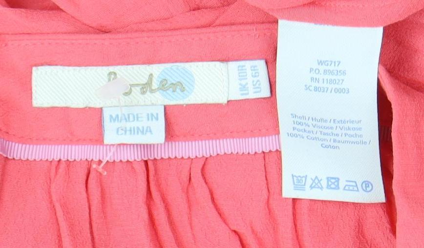 Vera Moda Women's Pink A-Line Midi Skirt Size 10