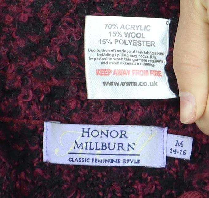 Honor Millburn Women's Burgundy Cardigan M