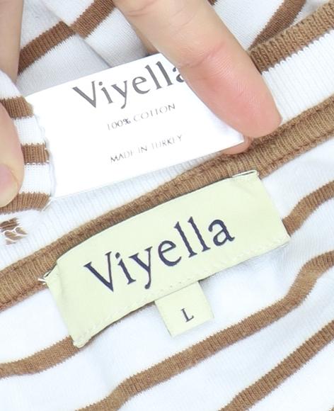 Viyella Women's Brown Striped L Henley T-Shirt
