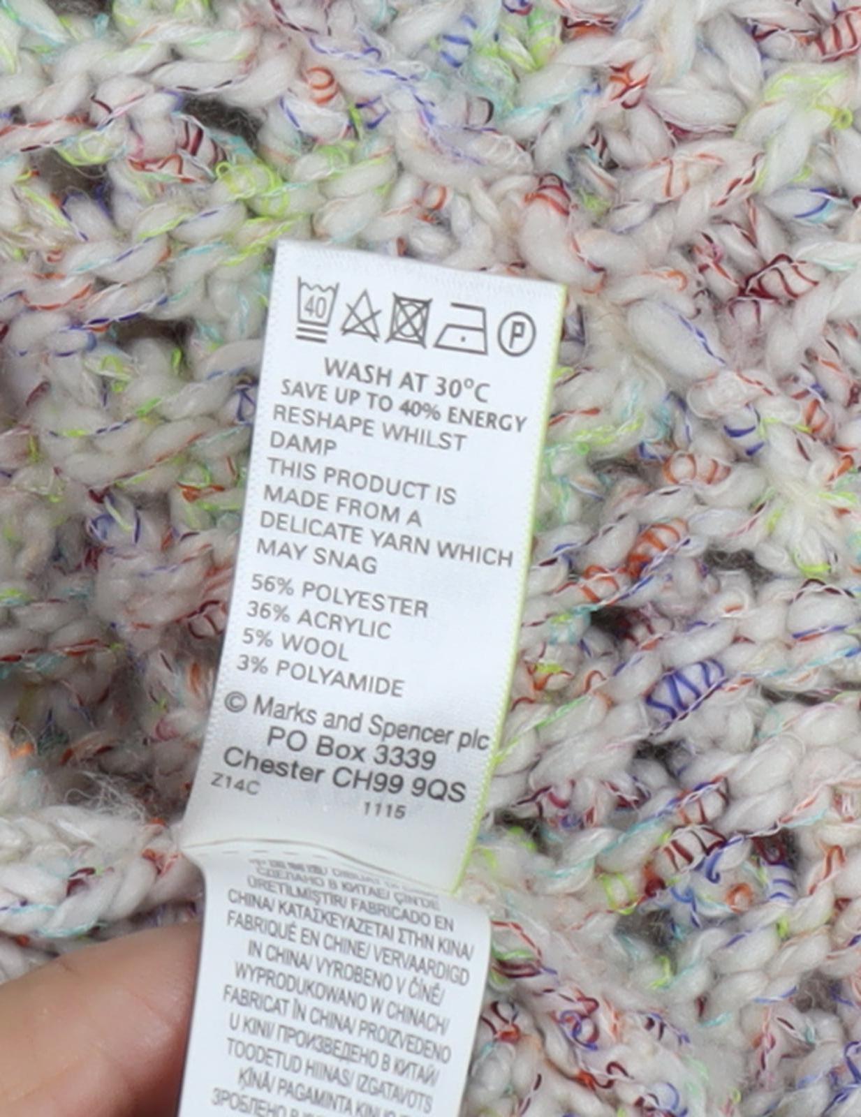 Marks and Spencer Women's Multicoloured Open-Knit Cardigan Size 12