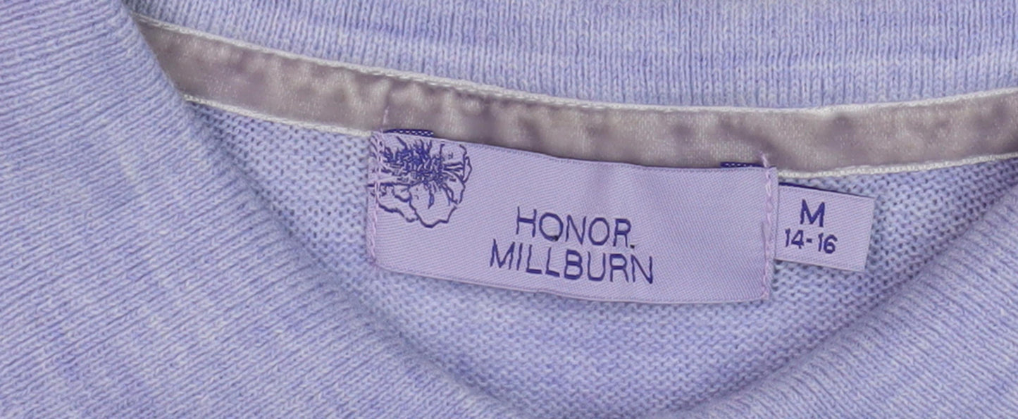 Honor Millburn Women's Purple Collared Pullover M