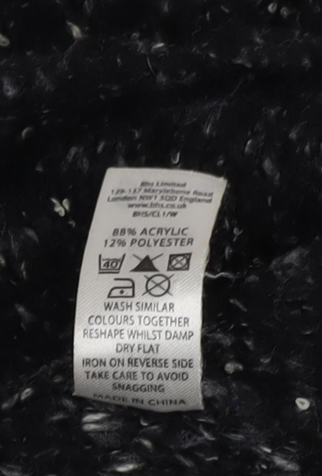 BHS Women's Black Cape Style Long Sleeve Jumper