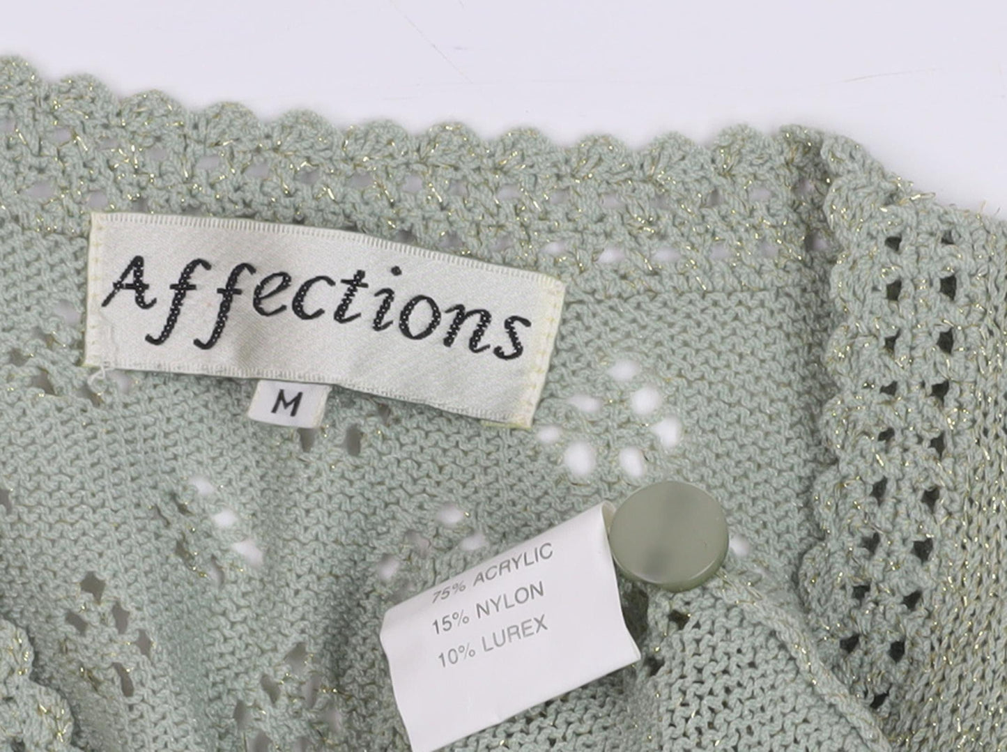 Affections Women's Green Floral Cardigan M