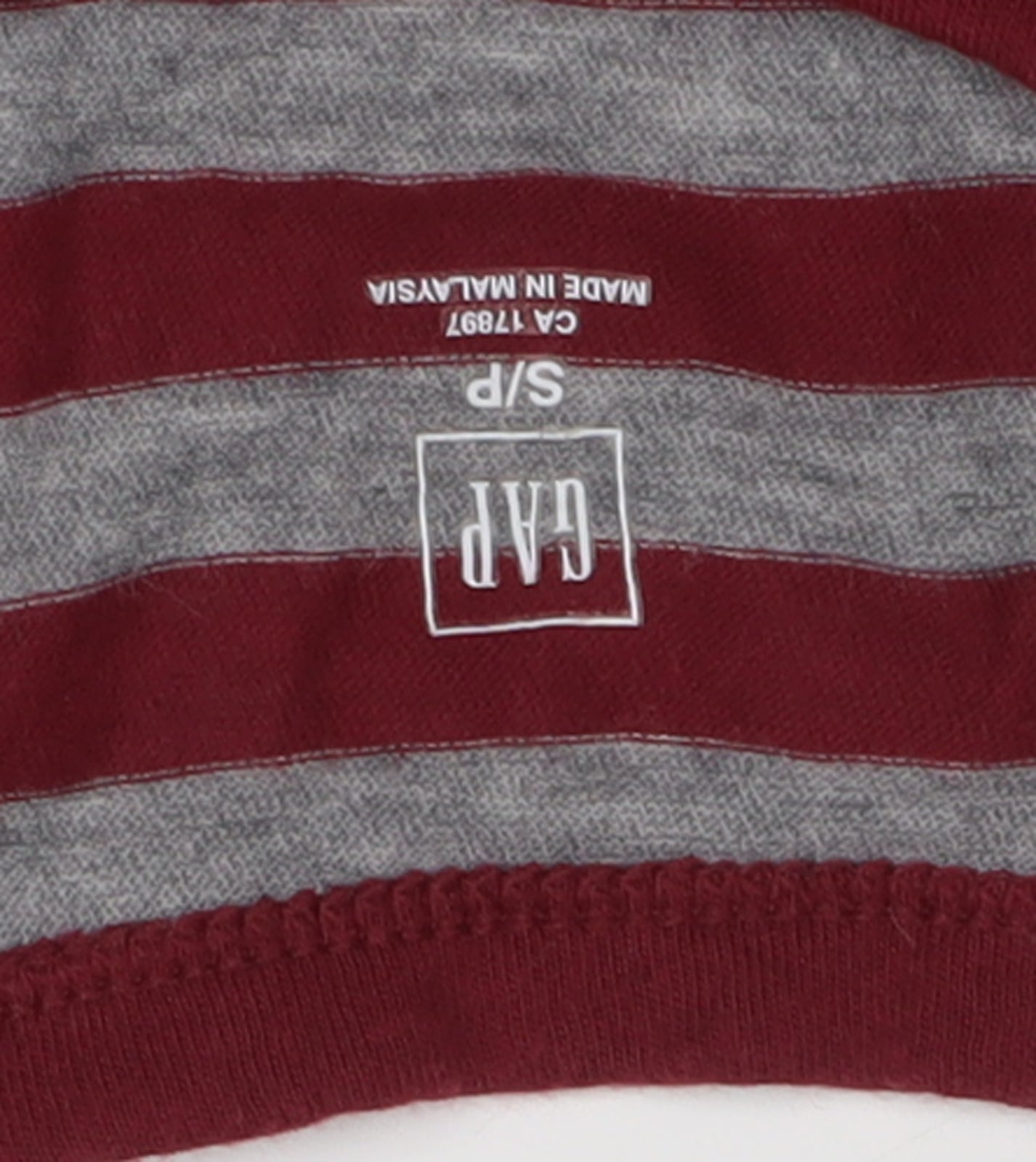 GAP Women's Red Grey Striped Ringer T-Shirt Size S