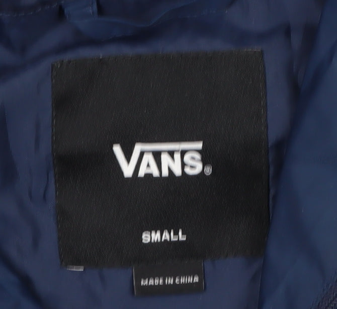 Vans Men's Blue Windbreaker Jacket S Hooded