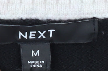 Next Women's Black Henley Collared Jumper M