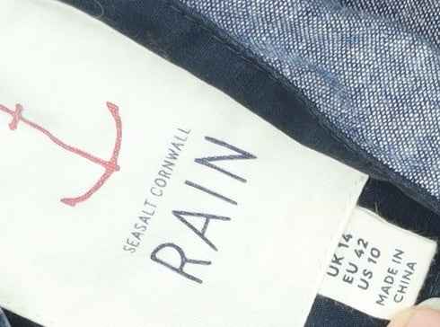 Seasalt Cornwall Women's Blue Raincoat Size 14