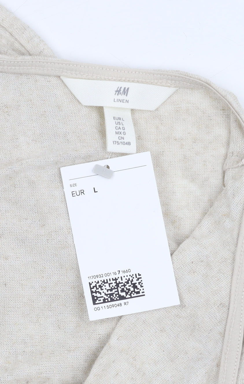 H&M Women's Beige Halter Slip Dress, Size 14