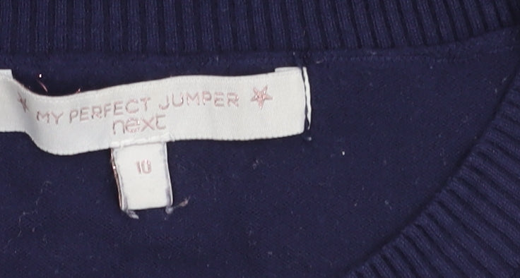 Next Women's Blue Floral Pullover Jumper, Size 10