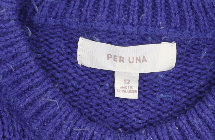 Per Una Women's Multicoloured Crew Neck Jumper Size 12