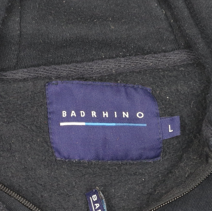 BadRhino Men's Black Hooded Casual Jacket L