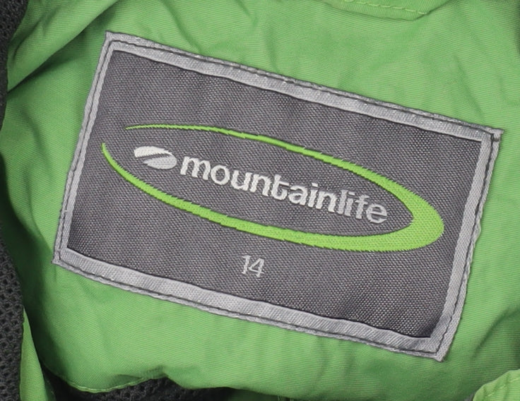 Mountain Life Women's Green Rain Coat Jacket Size 14