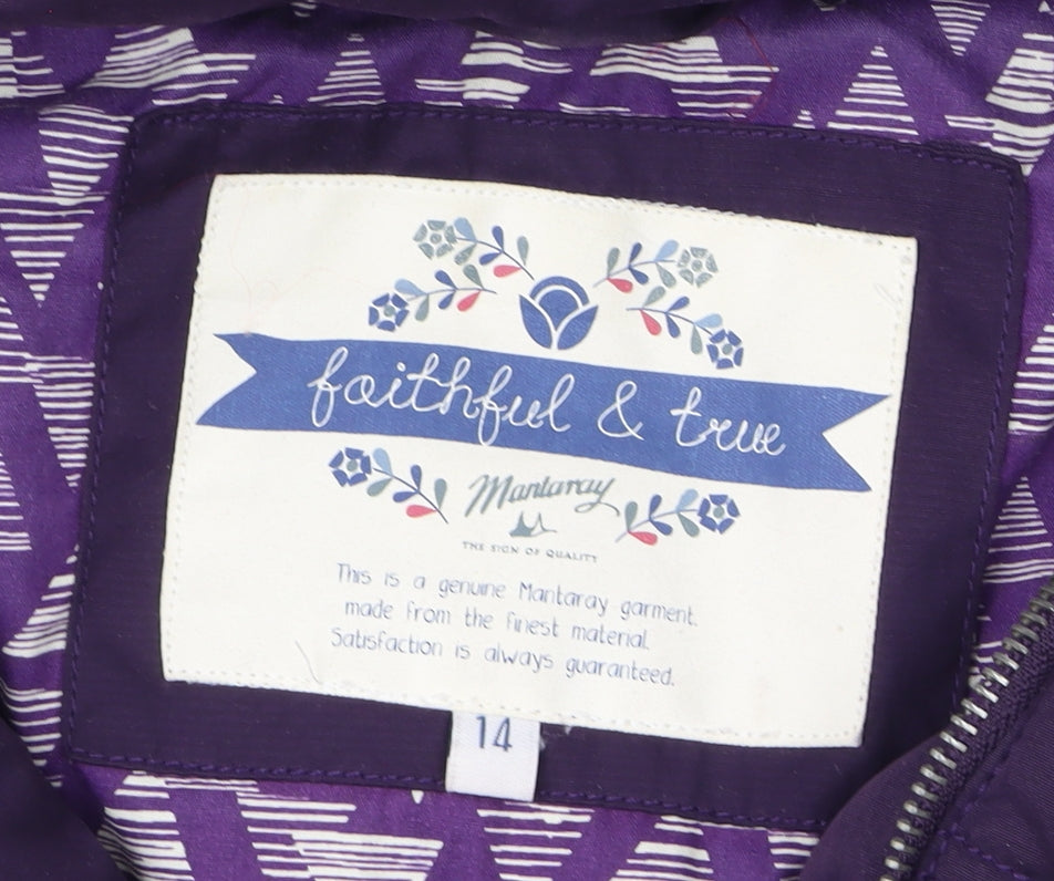 Mantaray Women's Purple Puffer Jacket, Size 14