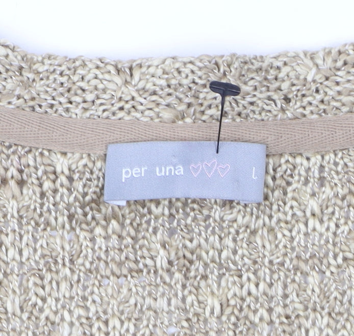 Marks and Spencer Beige Women's Cardigan, Size L Knit