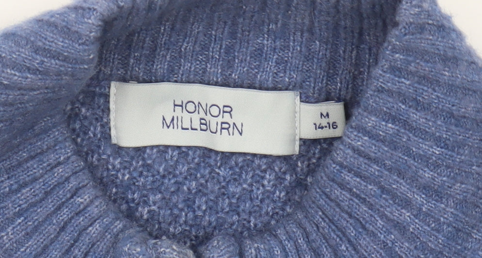 Honor Millburn Women's Blue Vest M with Mock Neck