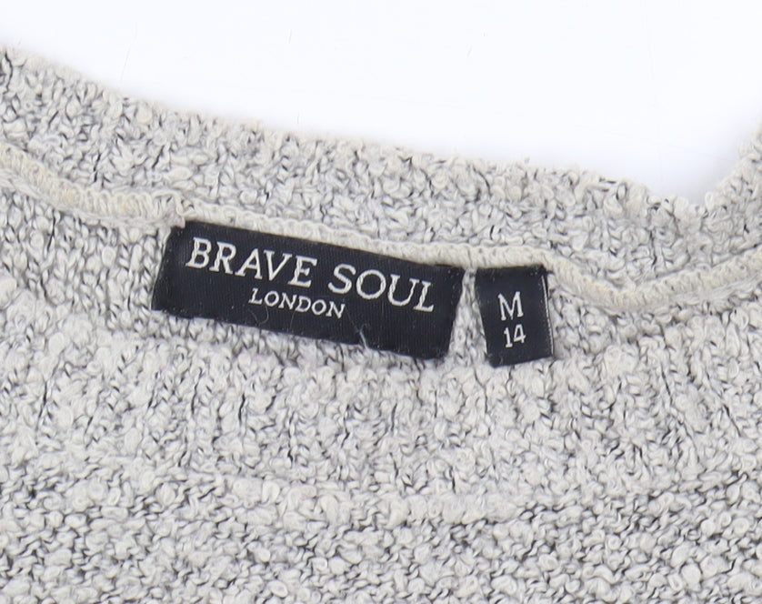 Brave Soul Women's Grey Pullover Jumper Size M