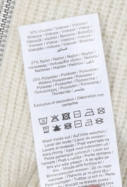 Vila Women's Ivory Full Zip High Neck Vest - Size 12