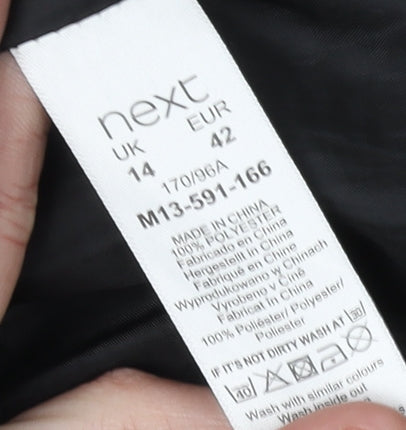 Next Women's Black Fleece Mid-Length Coat Size 14