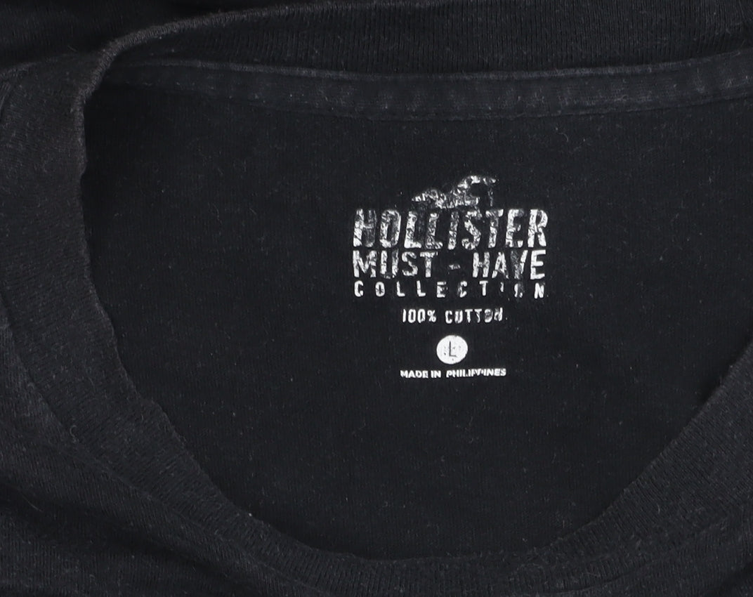 Hollister Men's Black Crew Neck T-Shirt, Size L