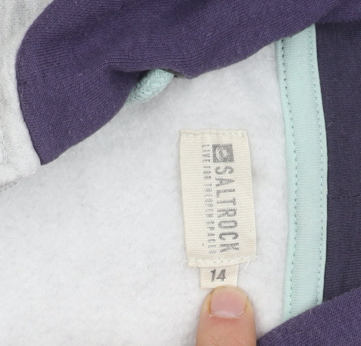 Saltrock Women's Grey Hooded Full Zip Jacket Size 14