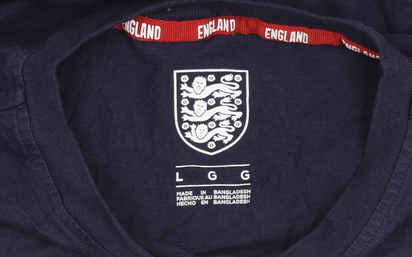 Blue England Sports T-Shirt, Men's Large, Cotton