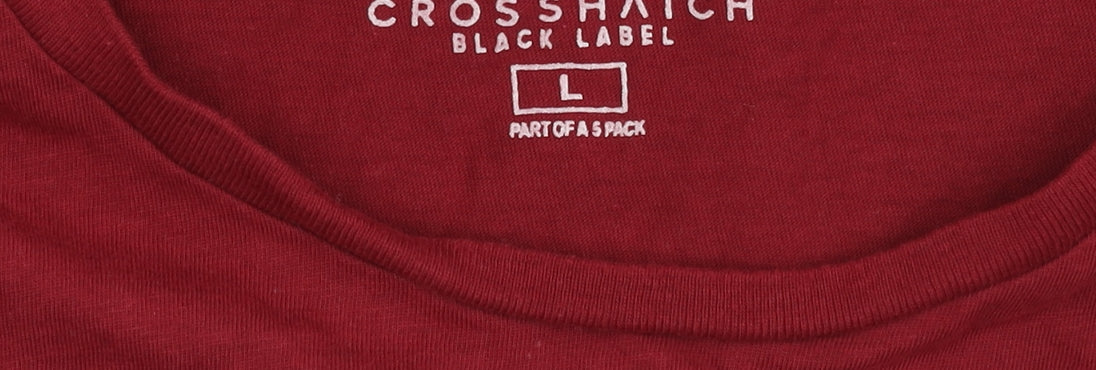 Crosshatch Men's Red Crew Neck T-Shirt L