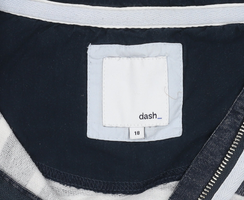 dash Women's Striped Henley Sweatshirt, Size 18, Multicoloured