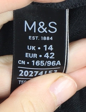 Marks and Spencer Women's Black Zip Jacket Size 14