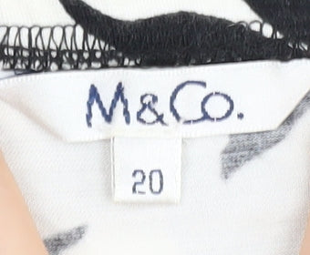 M&Co Women’s Black & White Floral Midi Skirt - Size 20