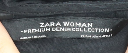 Zara Woman Black Ruffle Blouse for Women, Size M