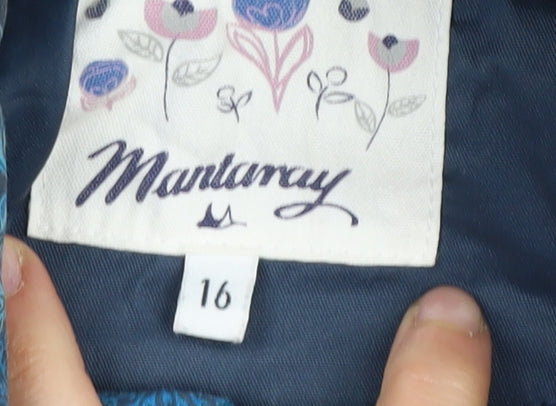 Mantaray Women's Blue Parka Jacket Size 16 Casual