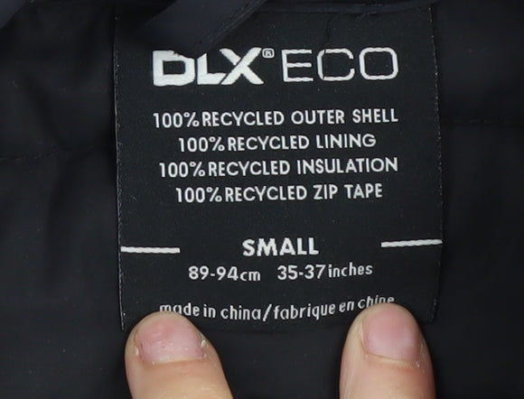 DLX Men's Black Hooded Puffer Jacket Size S