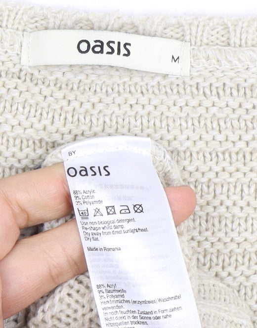 Oasis Women's Beige Pullover Jumper, Size M