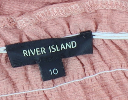 River Island Women's Pink Off Shoulder Dress Size 10