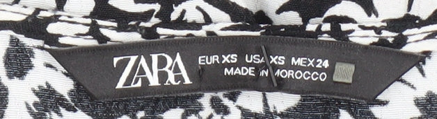 ZARA Women's Black Floral Midi Dress XS