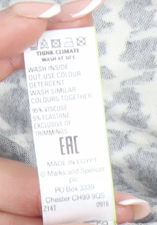 Marks and Spencer Women's Black Animal Print Dress - Size 12