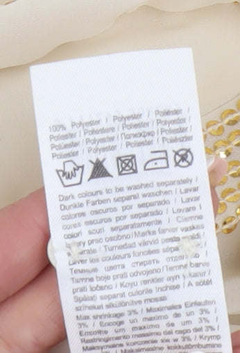 Vero Moda Women's Beige Sequin Blouse Medium