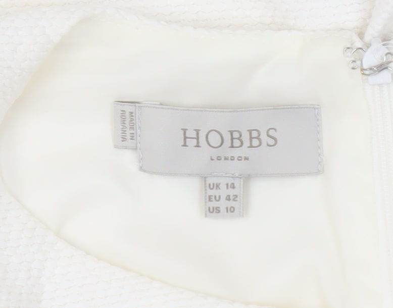 Hobbs Women's White Sheath Dress - Elegant Size 14