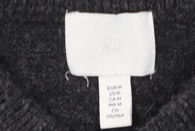 H&M Women's Grey Beaded Pullover Jumper - Size M