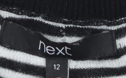 Next Women's Black Striped Pullover Jumper Size 12
