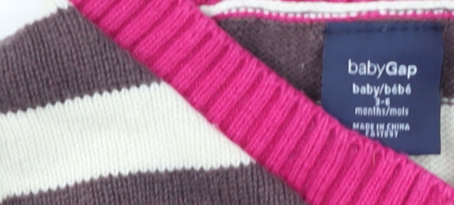 babyGap Unisex Multicoloured Striped Babygrow, 3-6 Months