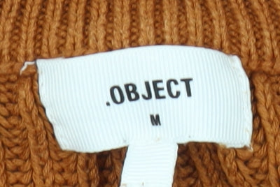 OBJECT Women's Brown Open-Knit Pullover Jumper - M