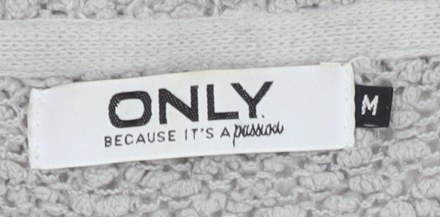 ONLY Women's Grey Cardigan M - Relaxed Chunky-Knit