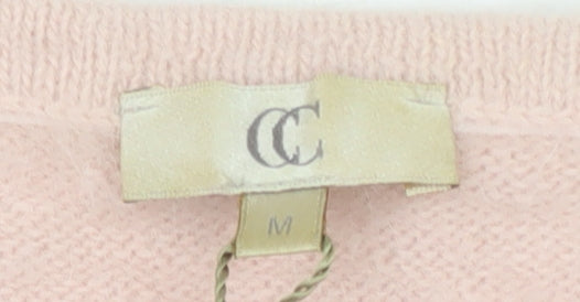 CC Women's Pink Shrug V-Neck Angora Knit Size M